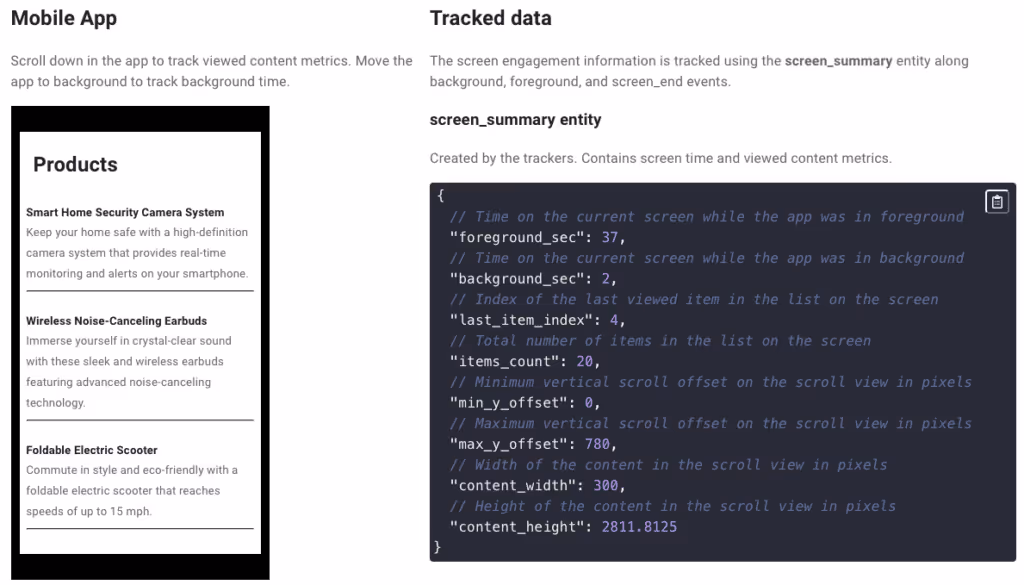 Mobile screen engagement tracking