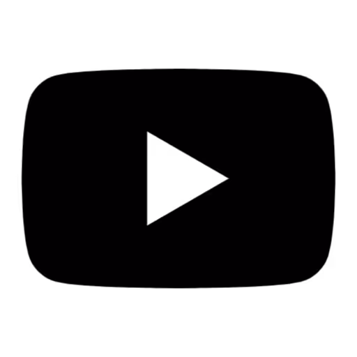 YouTube logo consisting of a play button inside a rounded rectangle shape.